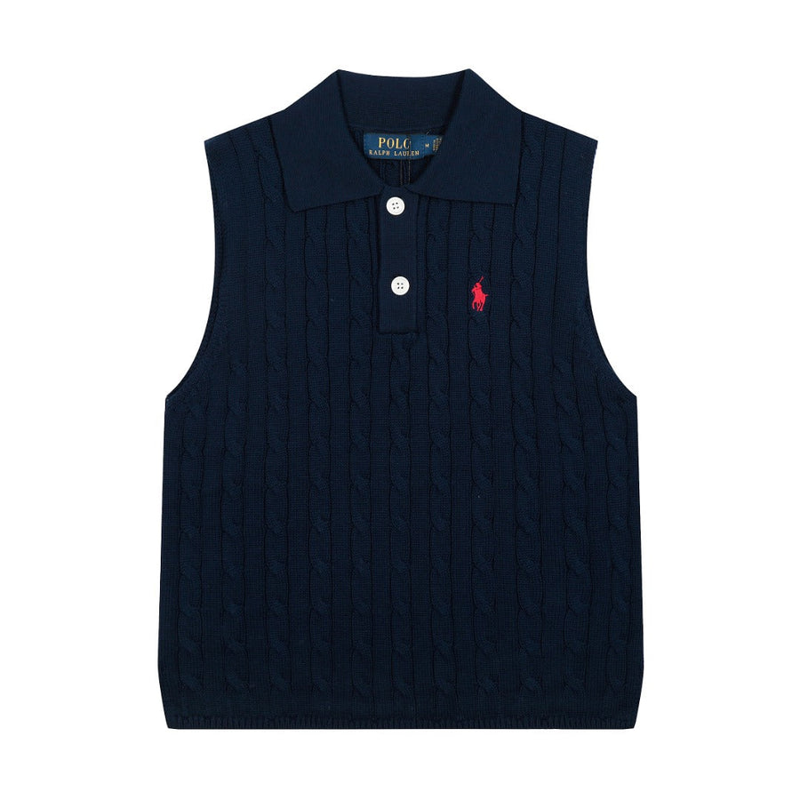 Ralph Lauren Polo Collar Knit Vest - Polo Yaka Triko Yelek