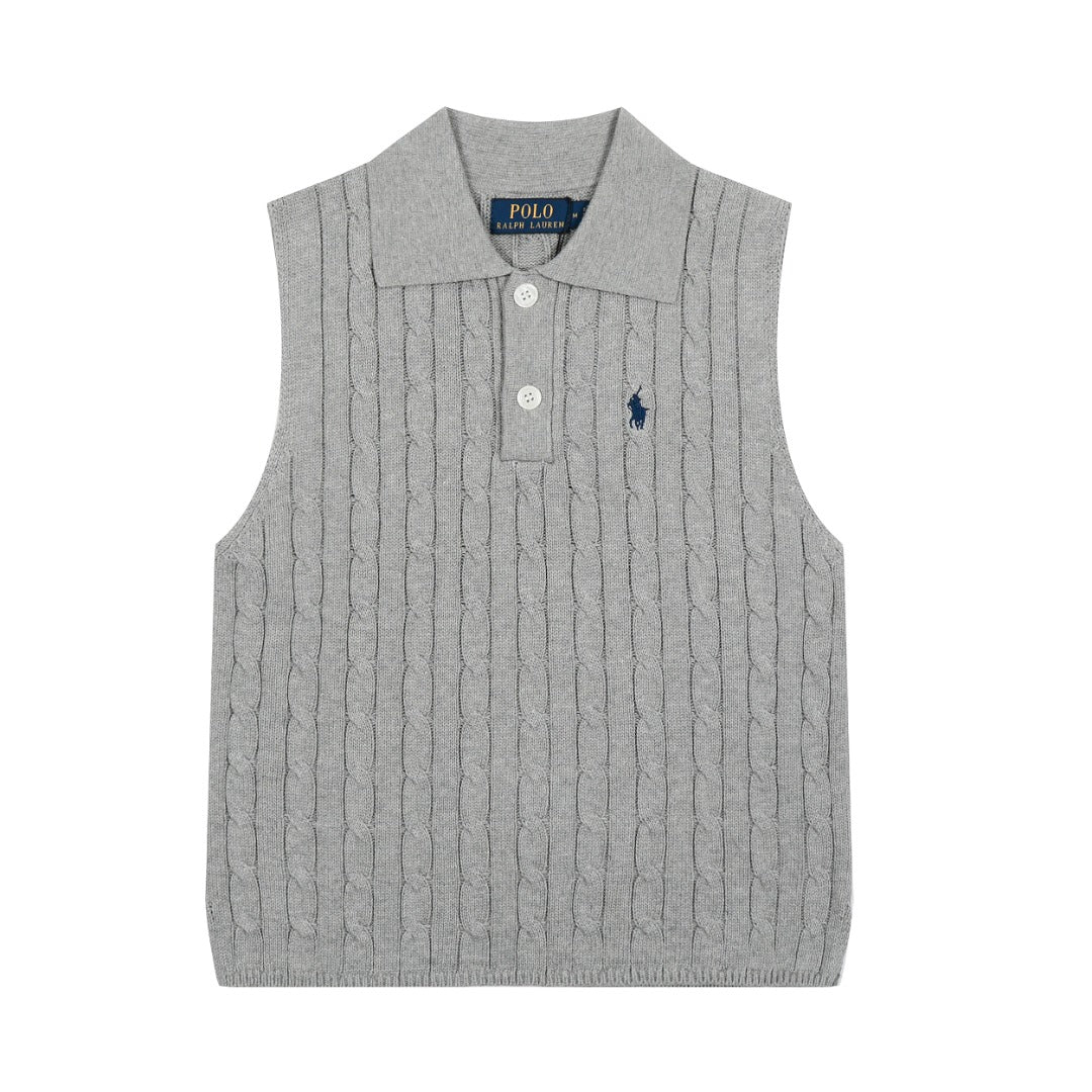 Ralph Lauren Polo Collar Knit Vest - Polo Yaka Triko Yelek