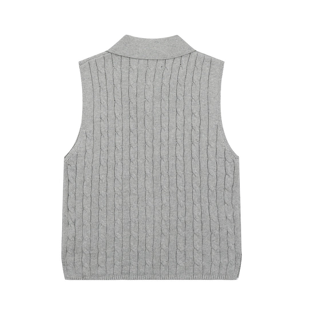 Ralph Lauren Polo Collar Knit Vest - Polo Yaka Triko Yelek