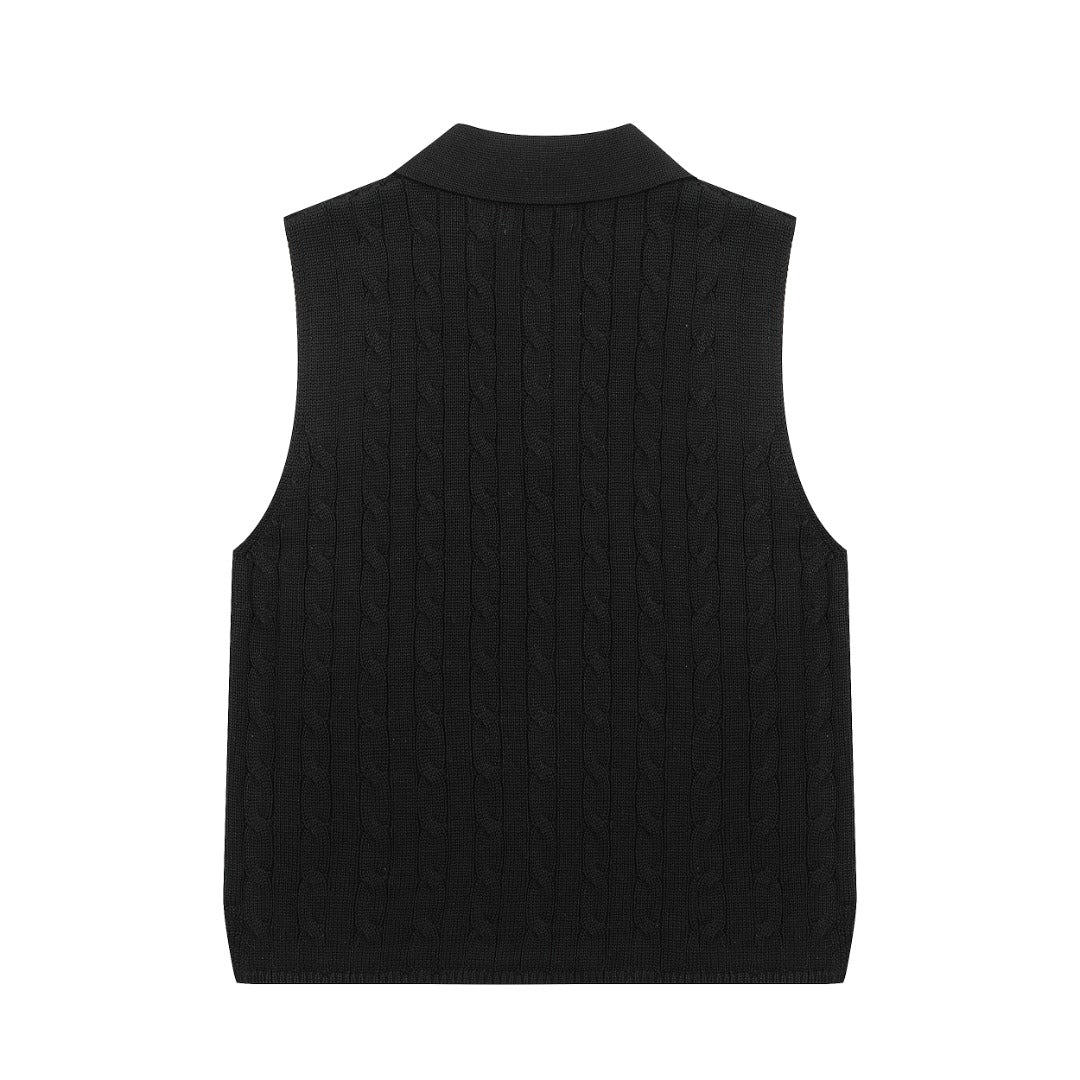 Ralph Lauren Polo Collar Knit Vest - Polo Yaka Triko Yelek