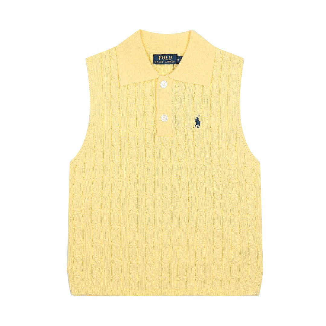 Ralph Lauren Polo Collar Knit Vest - Polo Yaka Triko Yelek