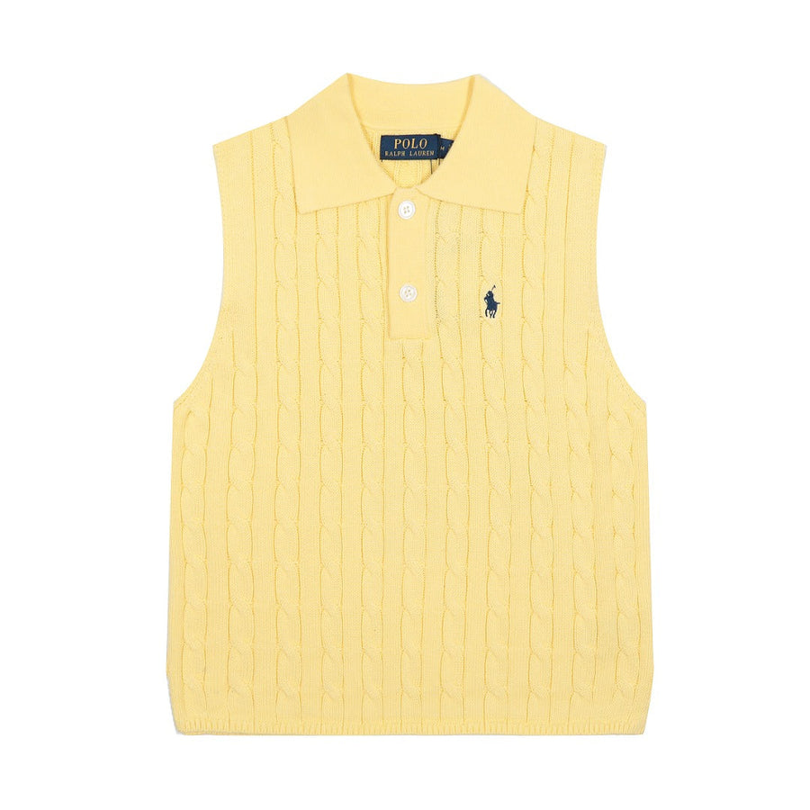 Ralph Lauren Polo Collar Knit Vest - Polo Yaka Triko Yelek