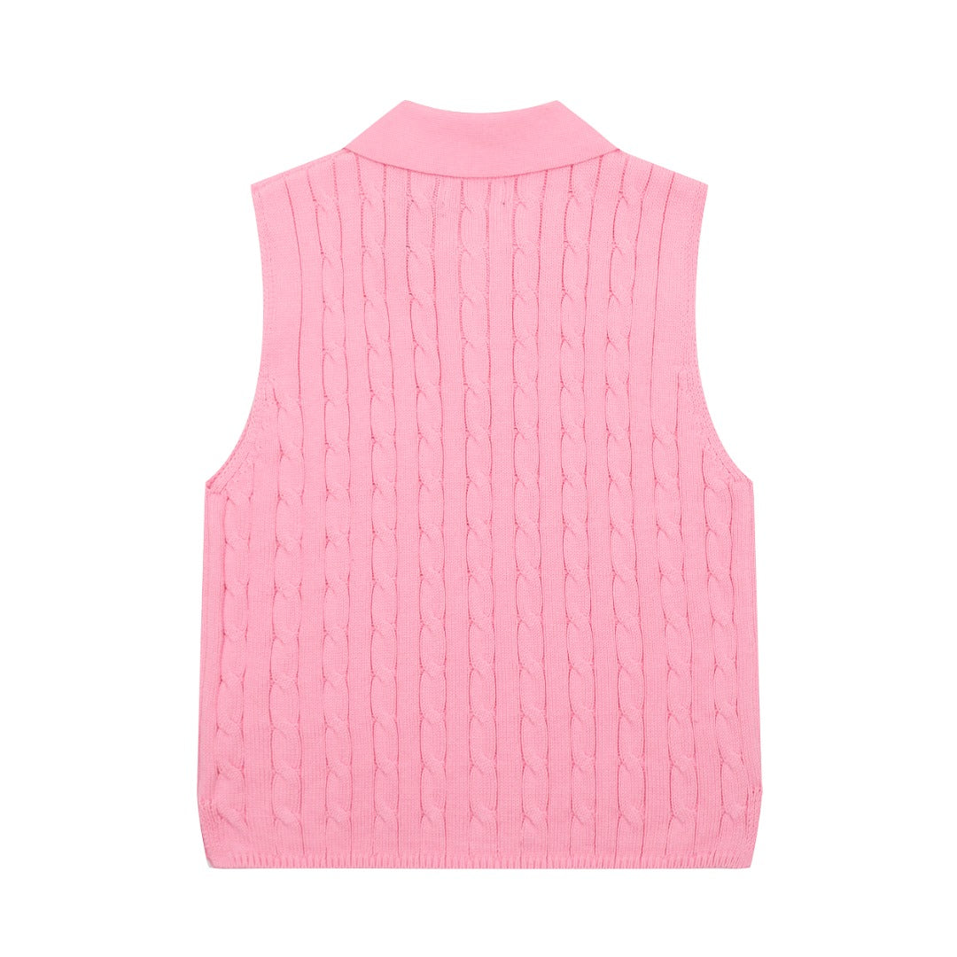 Ralph Lauren Polo Collar Knit Vest - Polo Yaka Triko Yelek