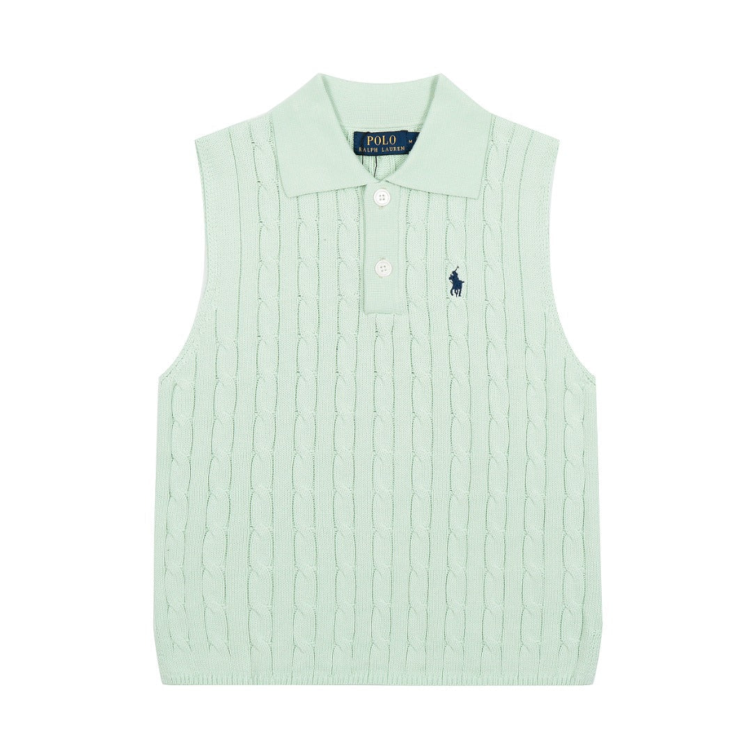 Ralph Lauren Polo Collar Knit Vest - Polo Yaka Triko Yelek