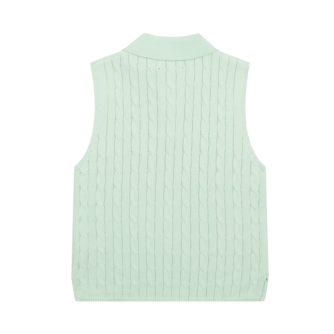 Ralph Lauren Polo Collar Knit Vest - Polo Yaka Triko Yelek