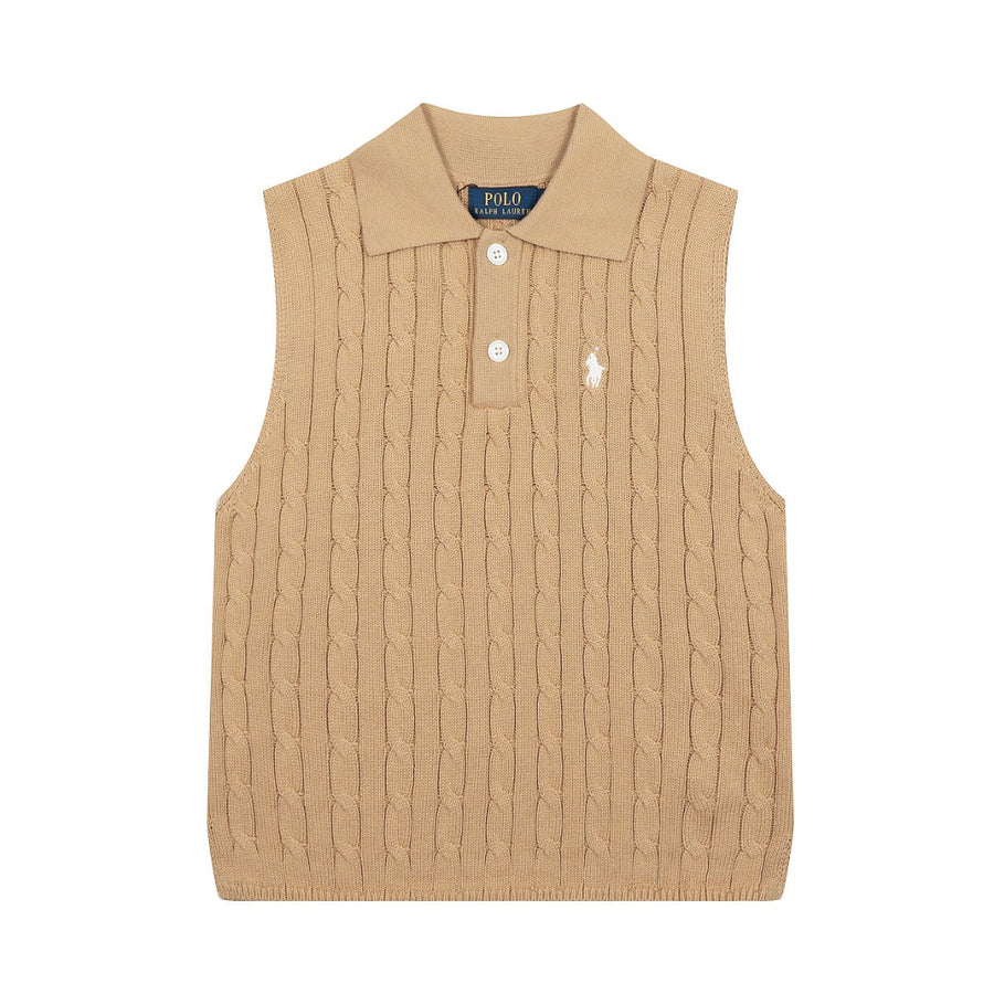 Ralph Lauren Polo Collar Knit Vest - Polo Yaka Triko Yelek