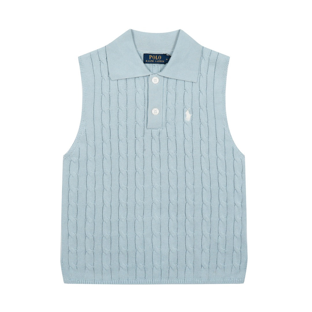 Ralph Lauren Polo Collar Knit Vest - Polo Yaka Triko Yelek