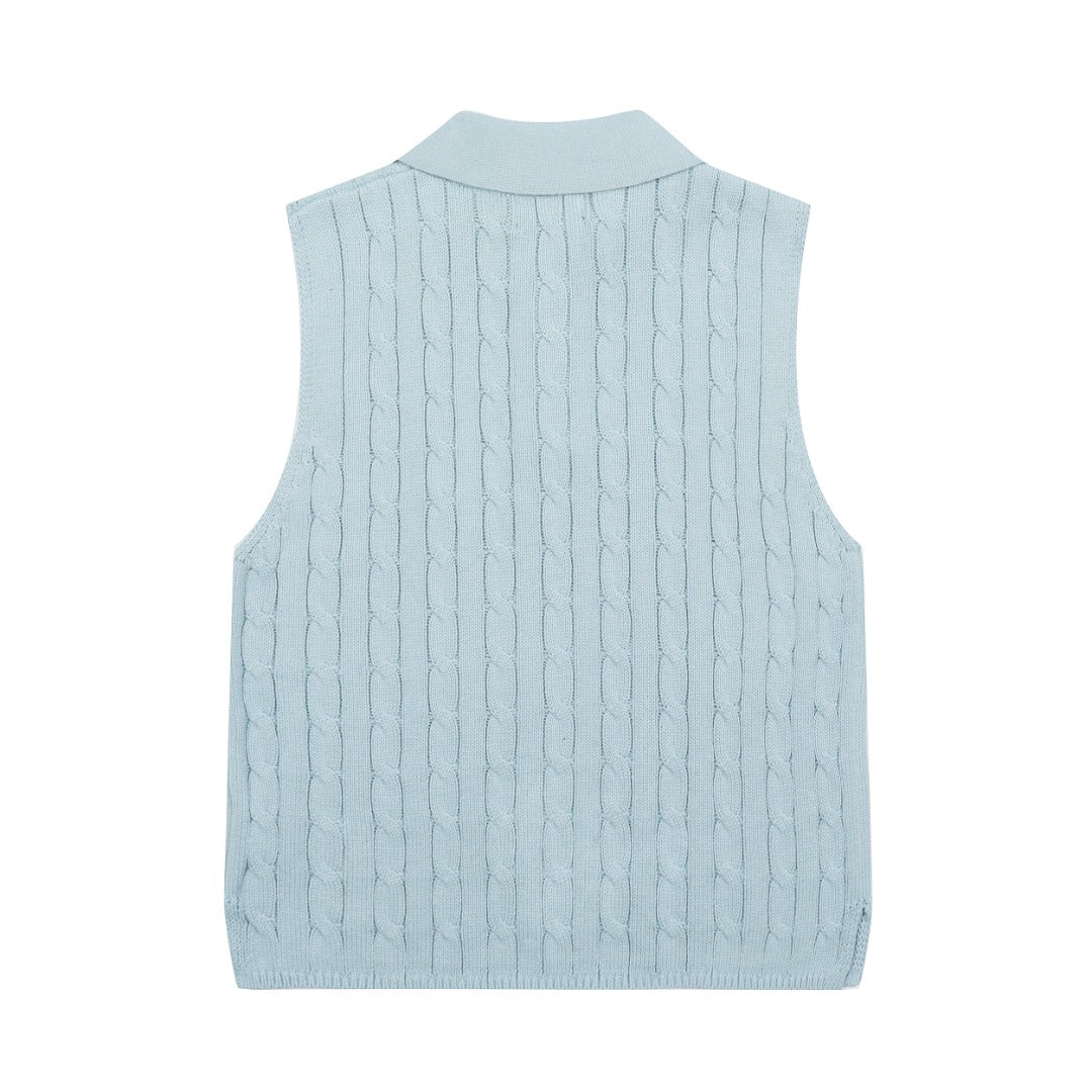 Ralph Lauren Polo Collar Knit Vest - Polo Yaka Triko Yelek
