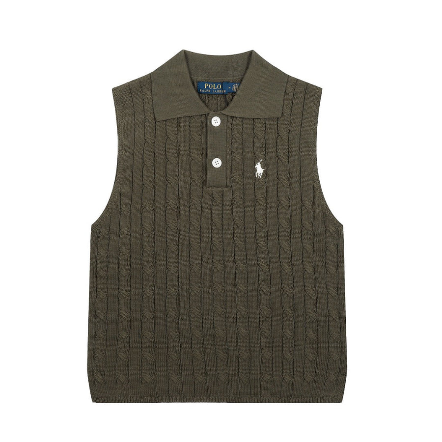 Ralph Lauren Polo Collar Knit Vest - Polo Yaka Triko Yelek