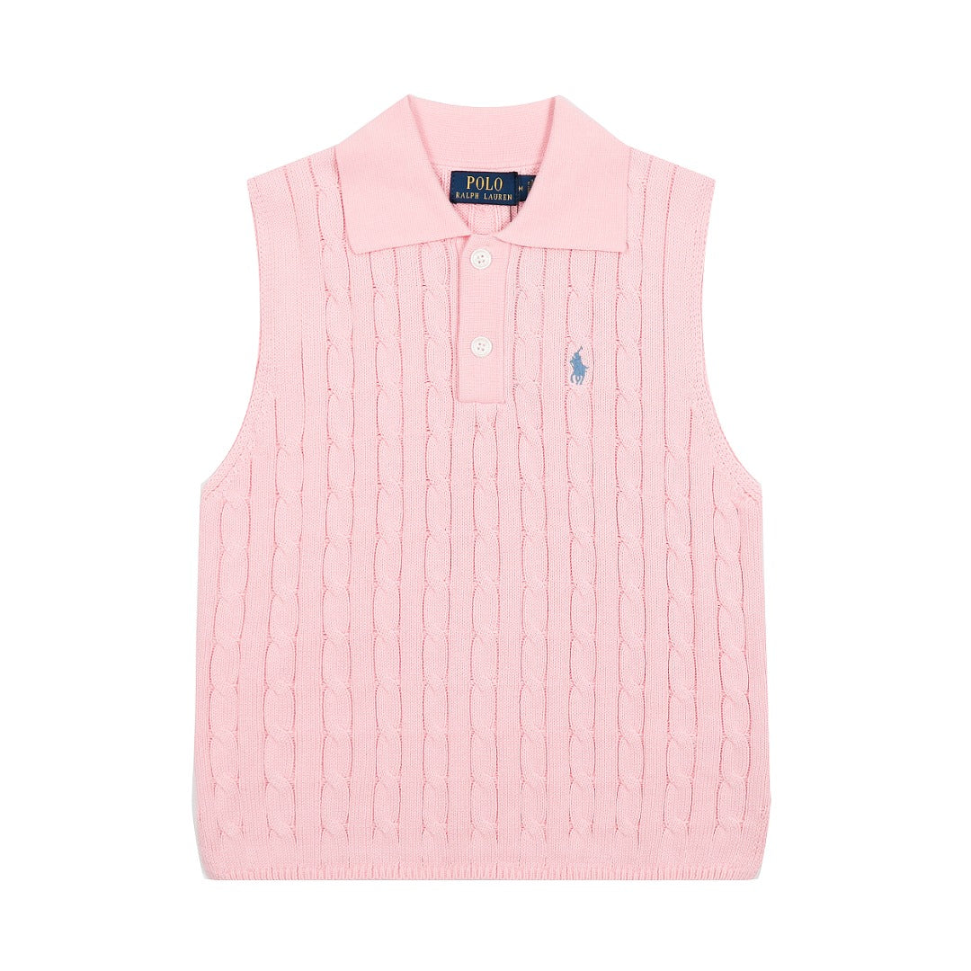 Ralph Lauren Polo Collar Knit Vest - Polo Yaka Triko Yelek