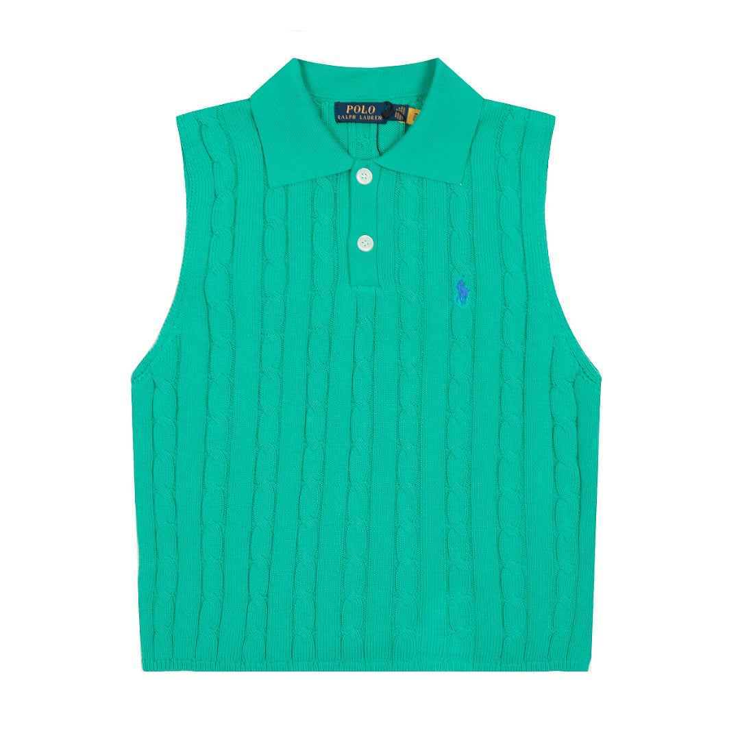Ralph Lauren Polo Collar Knit Vest - Polo Yaka Triko Yelek