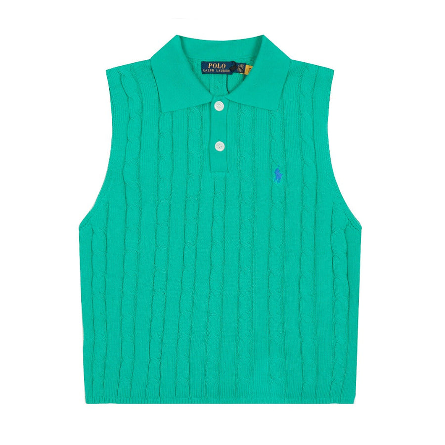 Ralph Lauren Polo Collar Knit Vest - Polo Yaka Triko Yelek