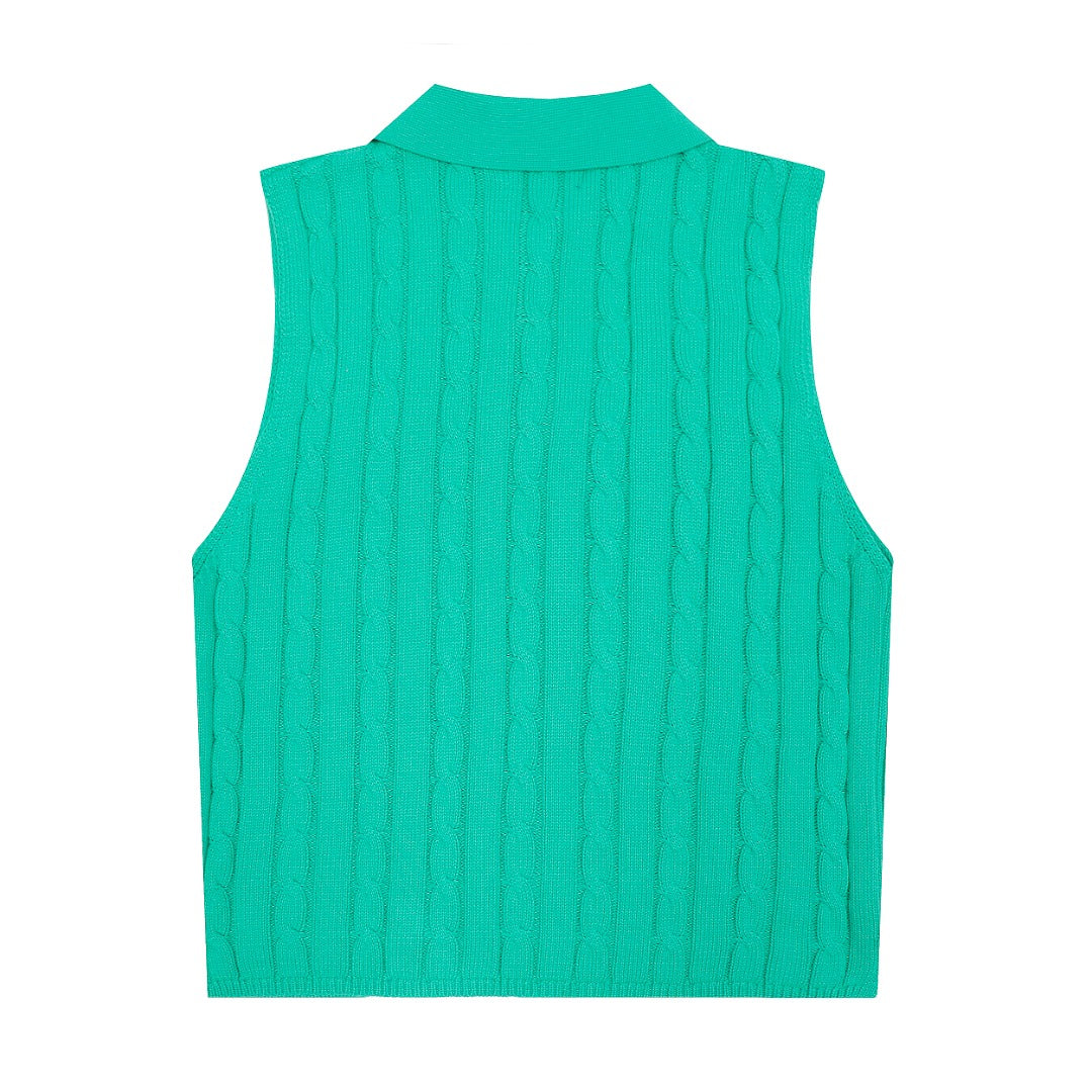 Ralph Lauren Polo Collar Knit Vest - Polo Yaka Triko Yelek