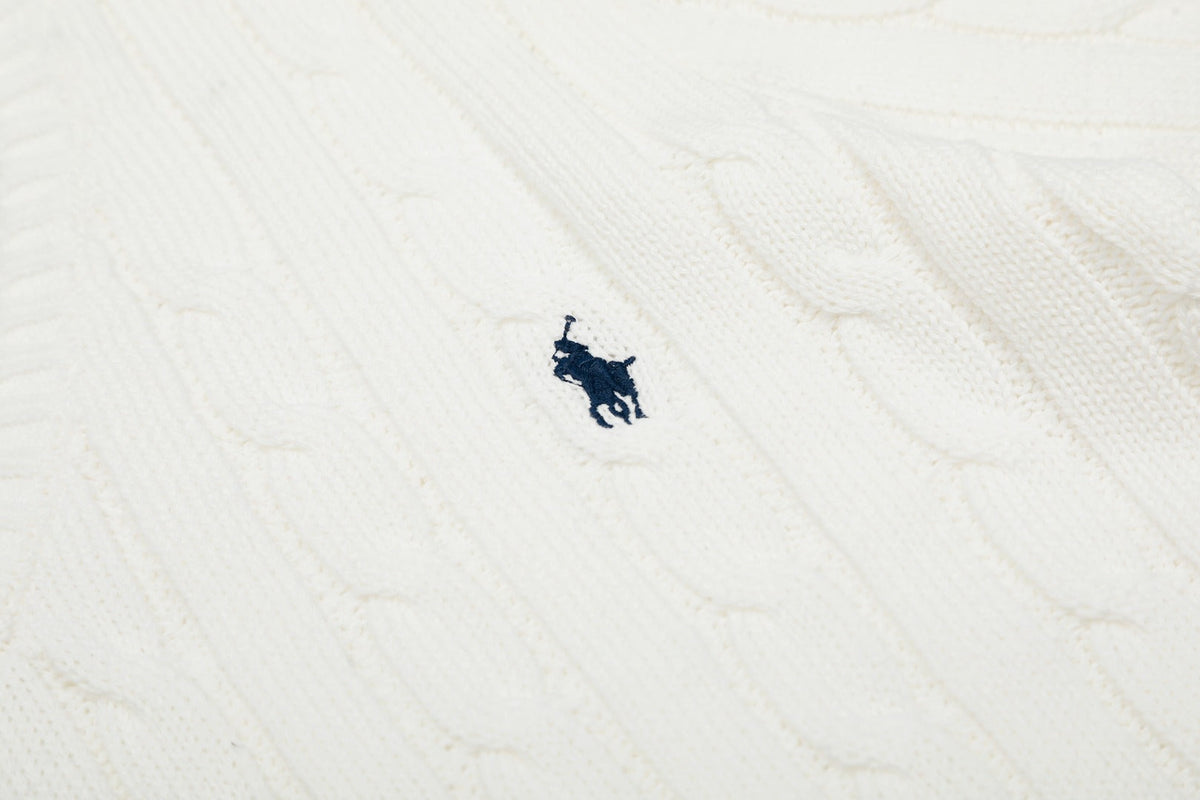 Ralph Lauren V-Neck Cable Knit Short Sleeve Sweater – DS029