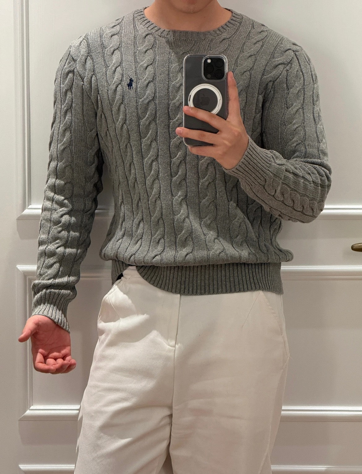 Ralph Lauren Erkek Klasik Saç Örgülü Pamuklu Süveter