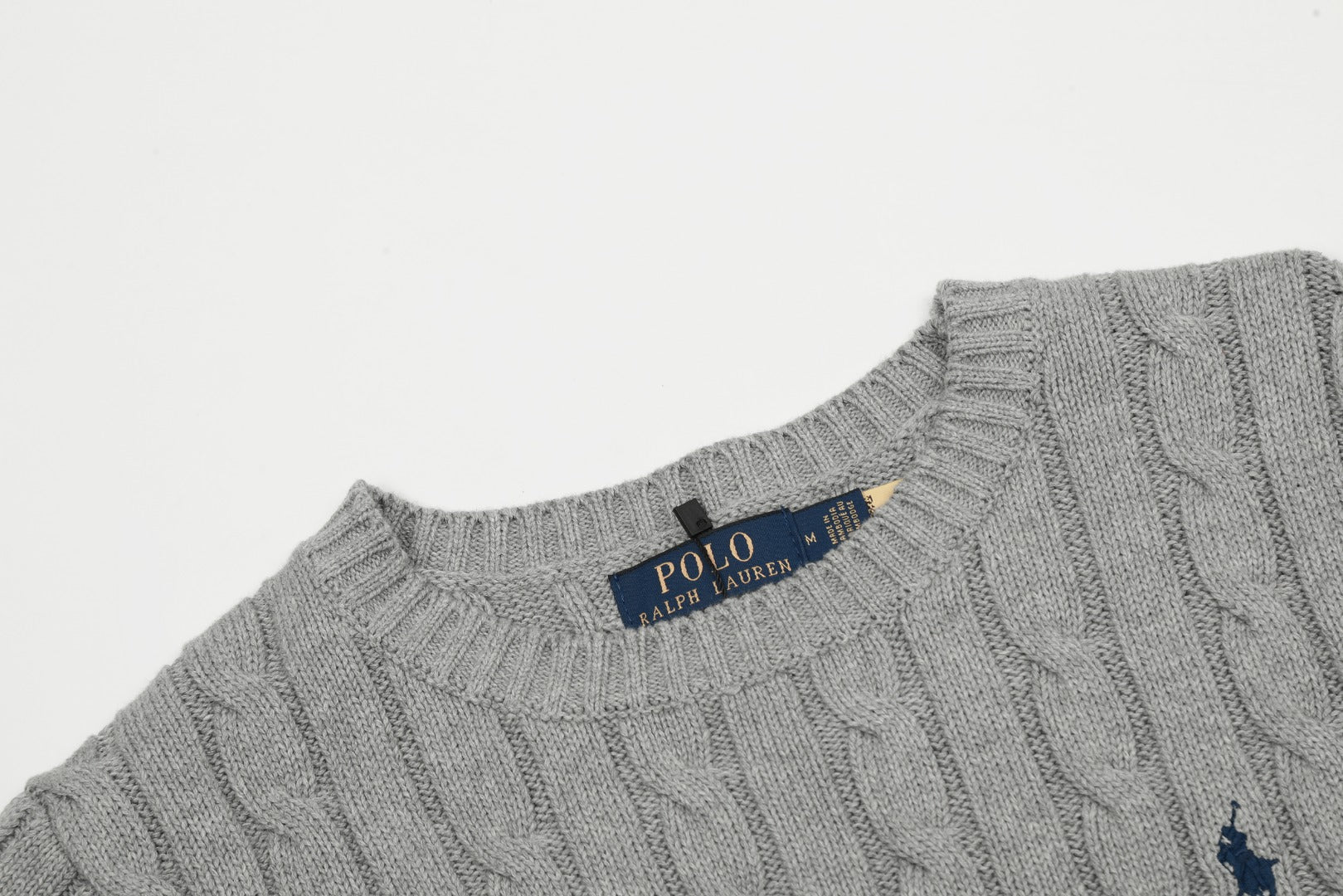 Ralph Lauren Örgü Desenli Kısa Kollu Pamuklu Süveter