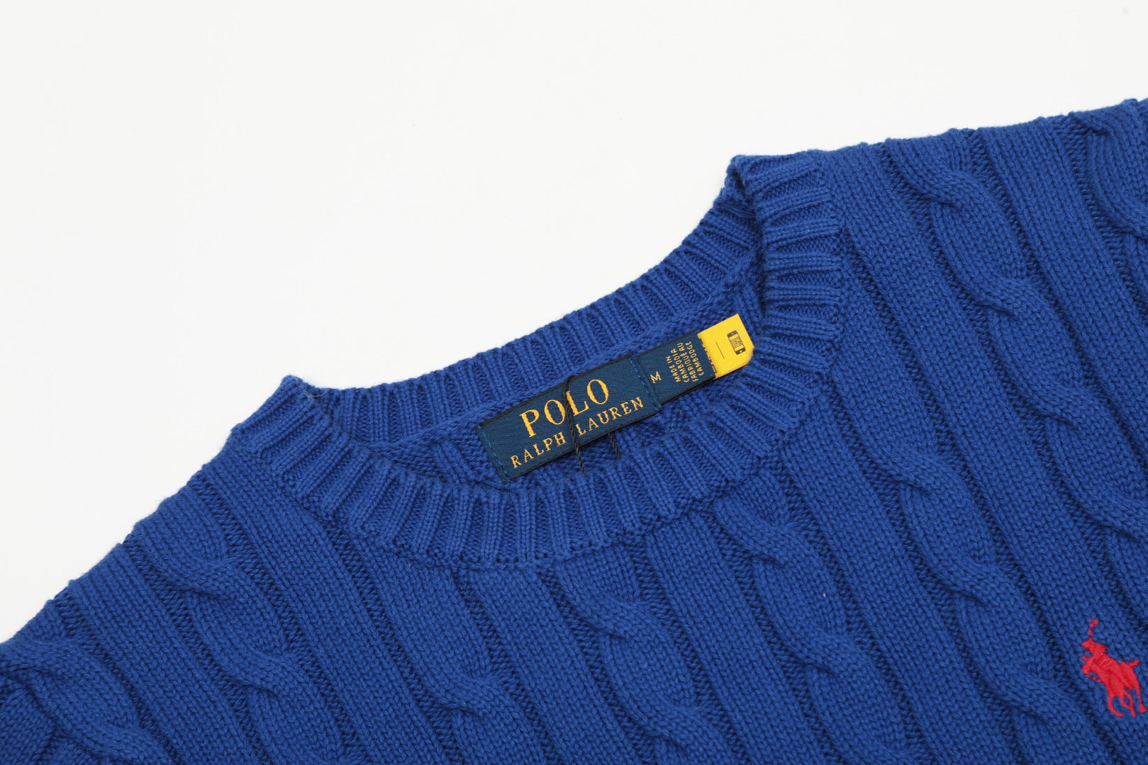 Ralph Lauren Kablo Örgü Kısa Kollu Pamuklu Süveter