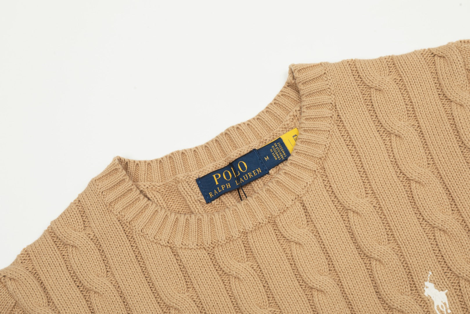 Ralph Lauren Saç Örgü Desenli Kısa Kollu Pamuklu Süveter