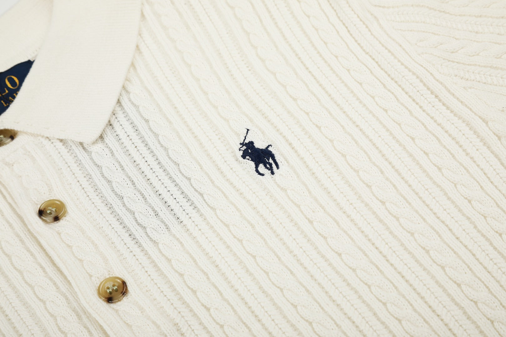 Ralph Lauren Man Cotton Cable Knit T-Shirt