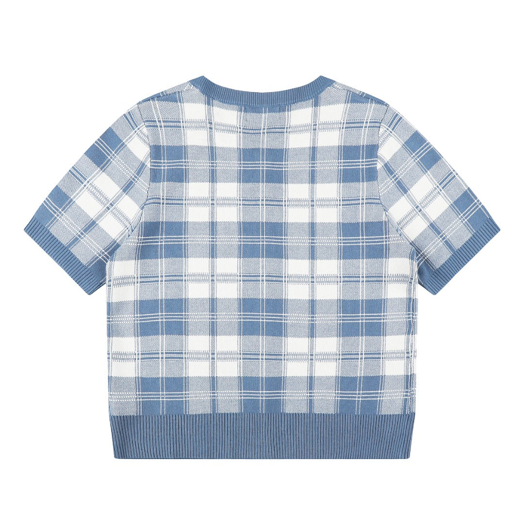 Ralph Lauren Plaid Cotton Cardigan & Skirt Set