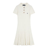 Ralph Lauren Cable-Knit Cotton Short-Sleeve Dress