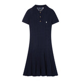 Ralph Lauren Cable-Knit Cotton Short-Sleeve Dress