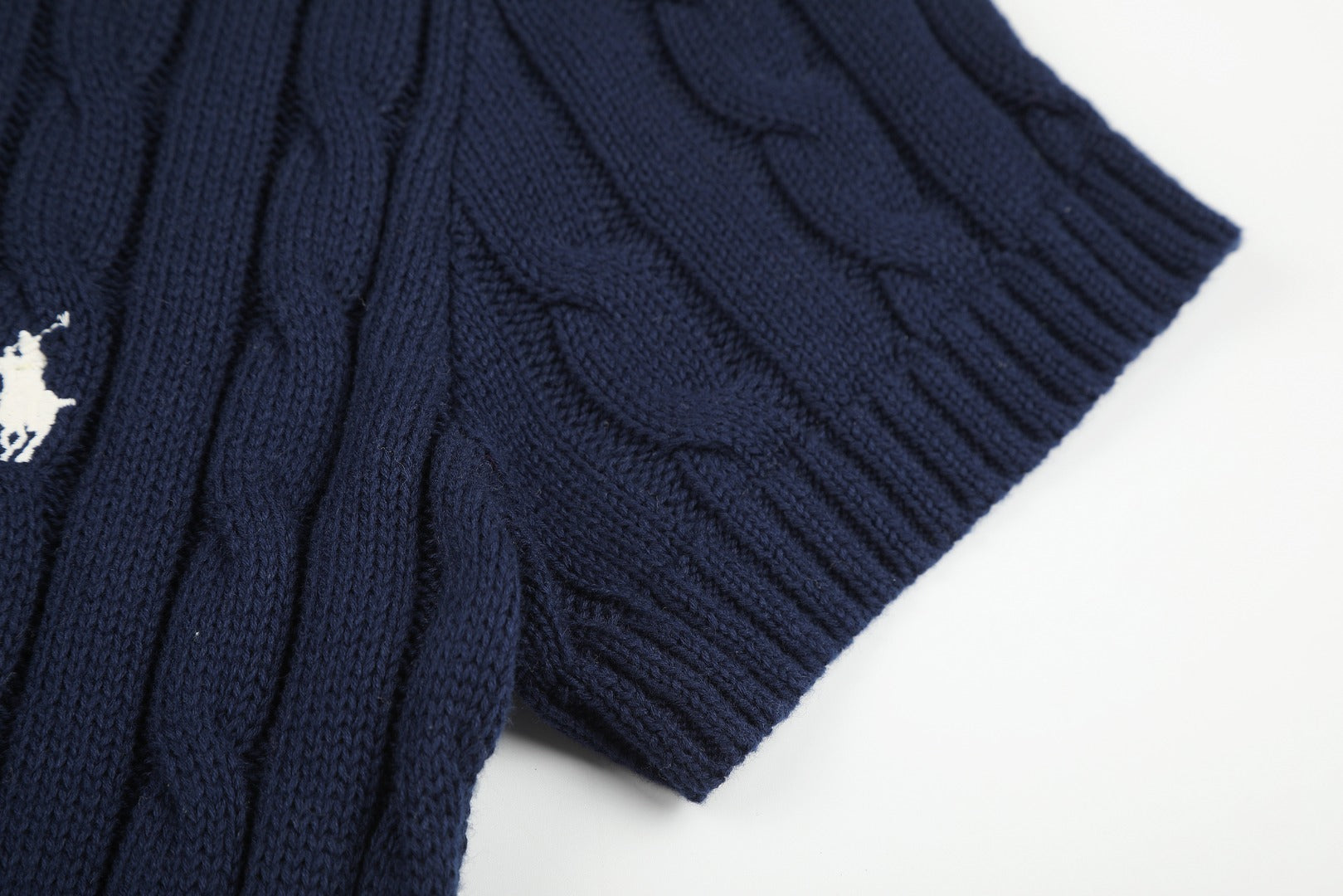 Ralph Lauren Cable-Knit Cotton Short-Sleeve Dress