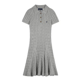 Ralph Lauren Cable-Knit Cotton Short-Sleeve Dress