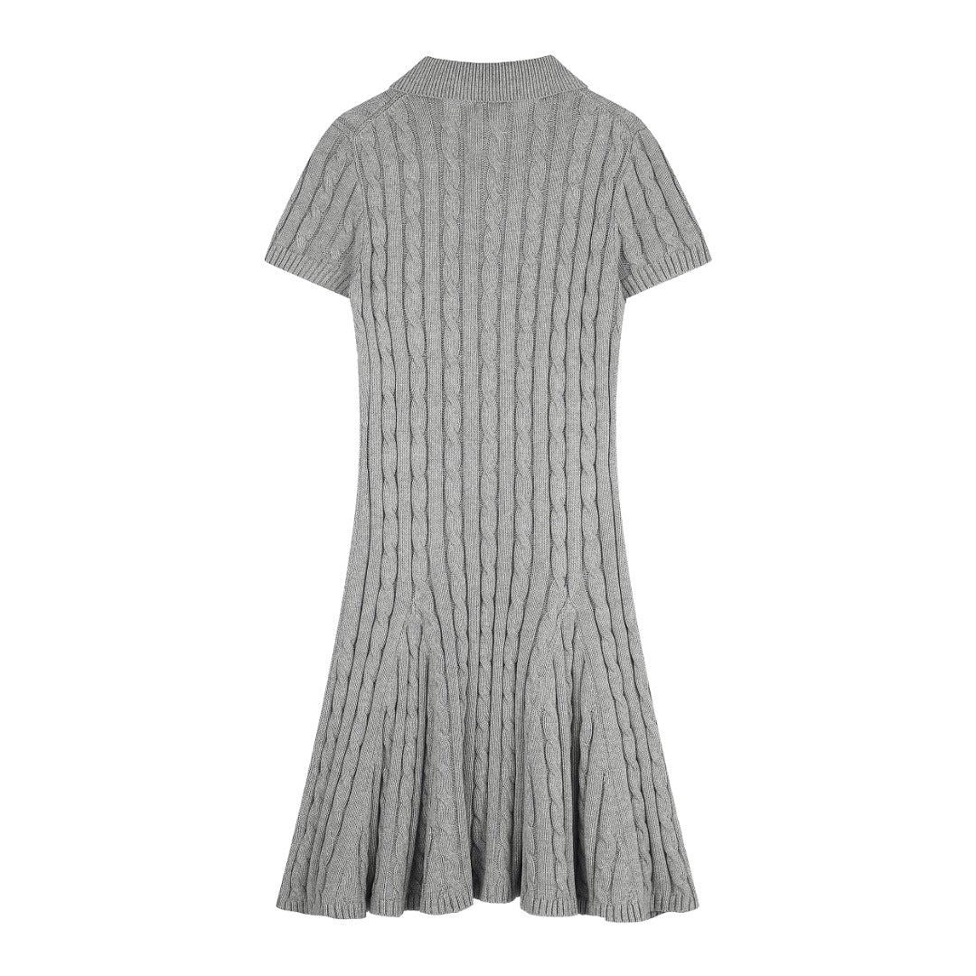 Ralph Lauren Cable-Knit Cotton Short-Sleeve Dress