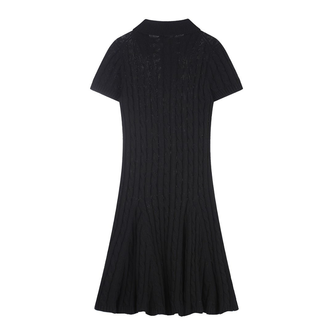 Ralph Lauren Cable-Knit Cotton Short-Sleeve Dress