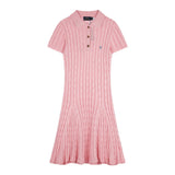 Ralph Lauren Cable-Knit Cotton Short-Sleeve Dress