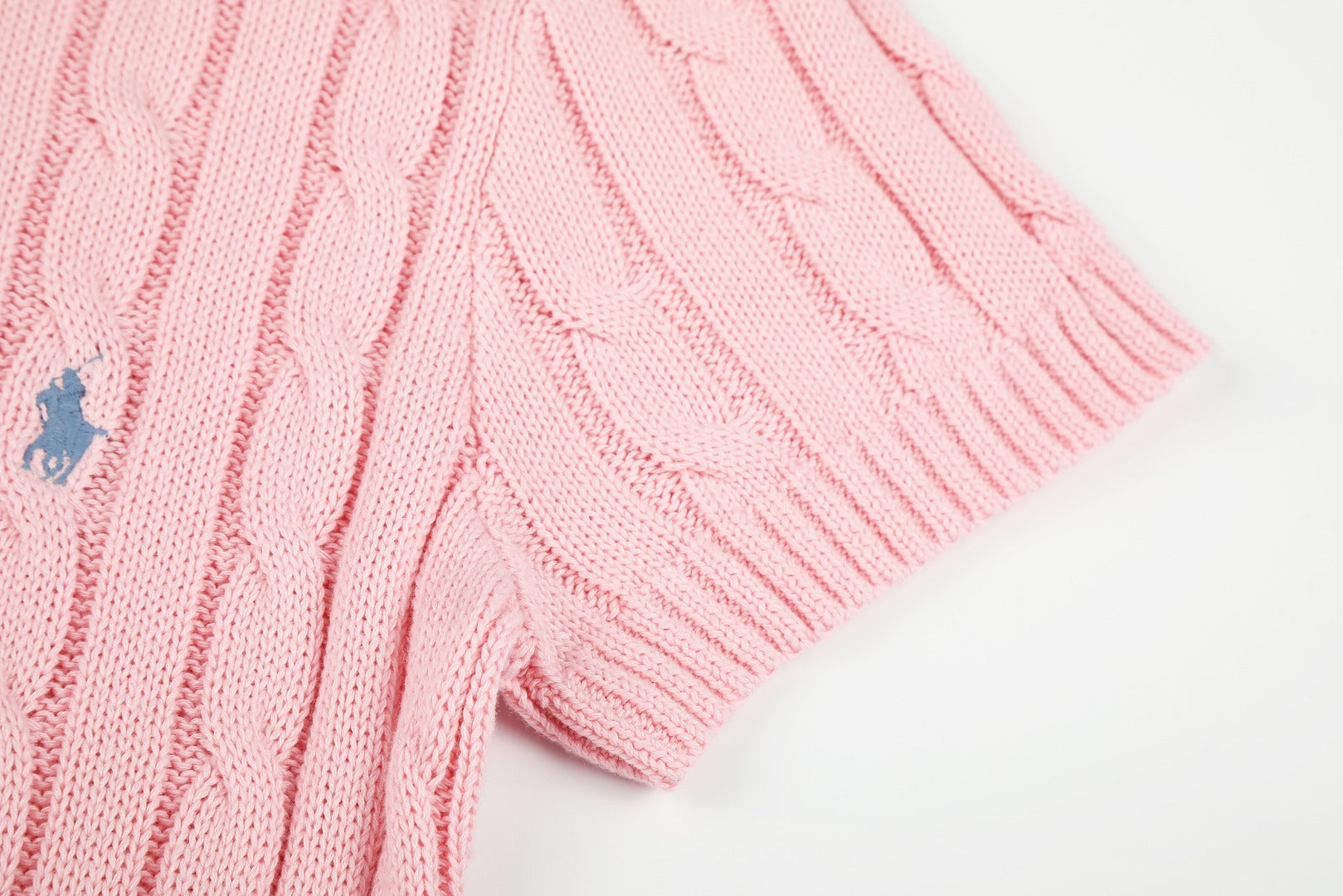 Ralph Lauren Cable-Knit Cotton Short-Sleeve Dress
