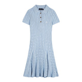 Ralph Lauren Cable-Knit Cotton Short-Sleeve Dress