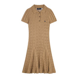 Ralph Lauren Cable-Knit Cotton Short-Sleeve Dress
