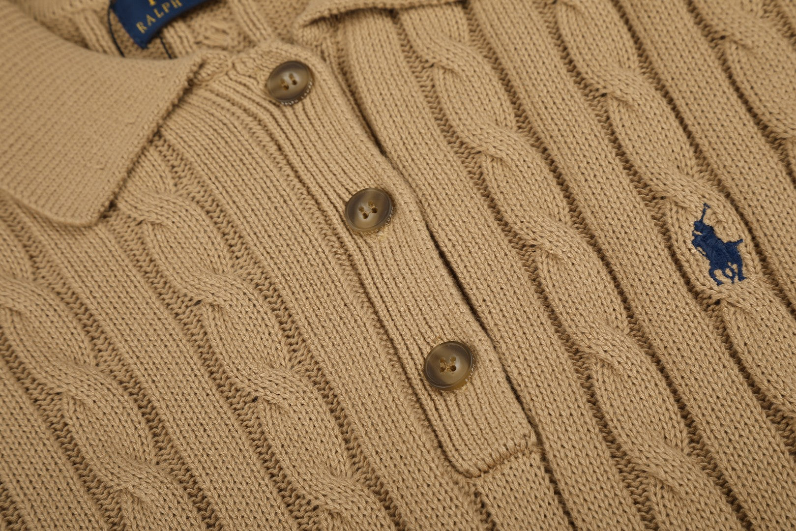 Ralph Lauren Cable-Knit Cotton Short-Sleeve Dress