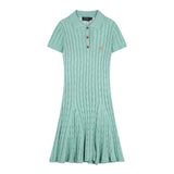 Ralph Lauren Cable-Knit Cotton Short-Sleeve Dress