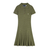 Ralph Lauren Cable-Knit Cotton Short-Sleeve Dress