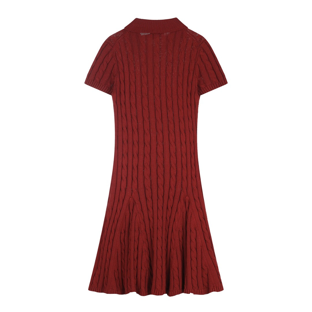 Ralph Lauren Cable-Knit Cotton Short-Sleeve Dress