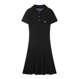 Ralph Lauren Cable-Knit Cotton Short-Sleeve Dress