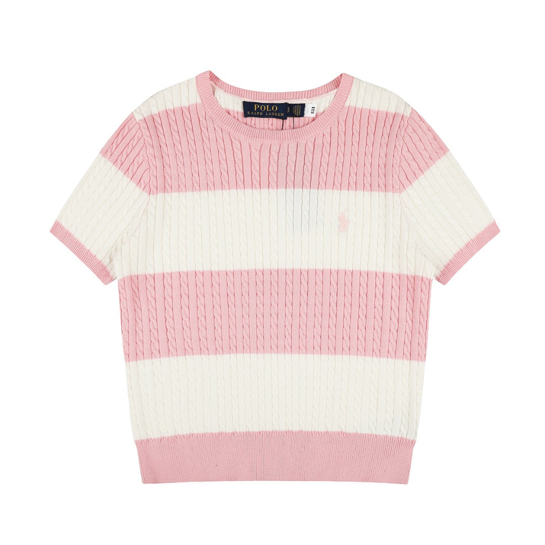 Ralph Lauren Striped Knit Top & Pleated Skirt Set