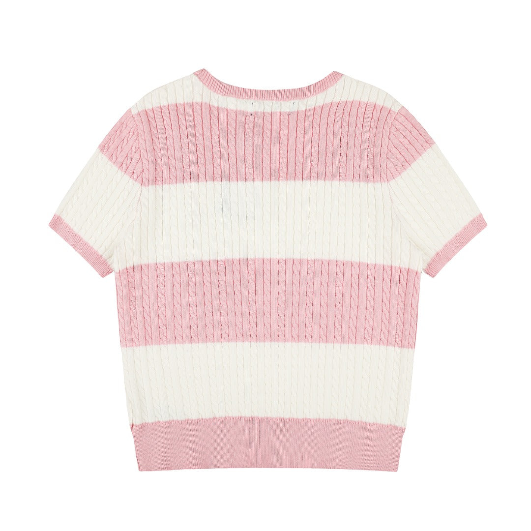 Ralph Lauren Striped Knit Top & Pleated Skirt Set