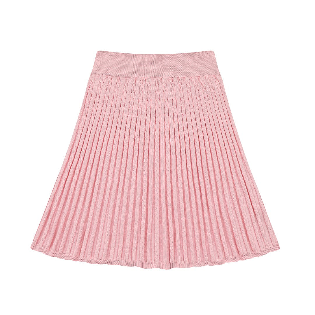Ralph Lauren Striped Knit Top & Pleated Skirt Set