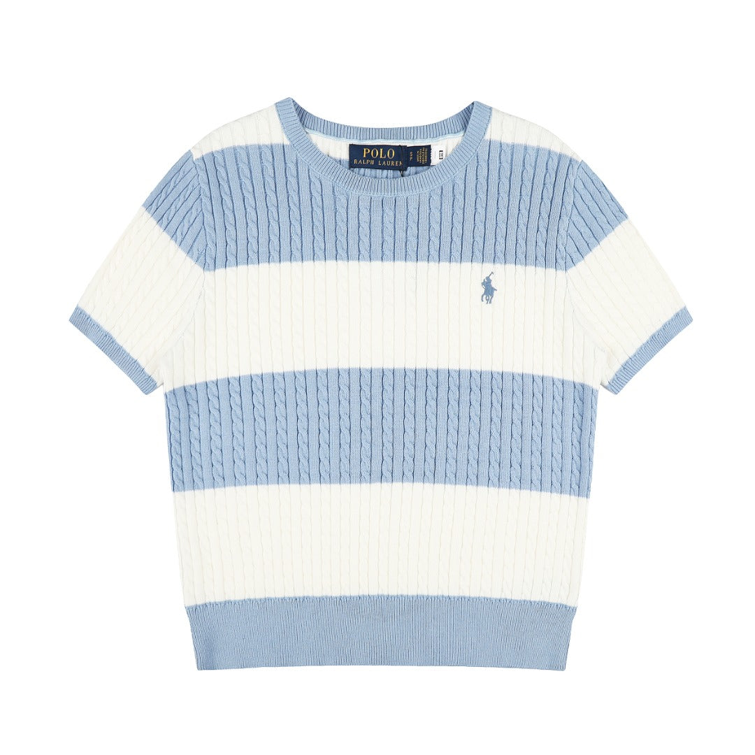 Ralph Lauren Striped Knit Top & Pleated Skirt Set