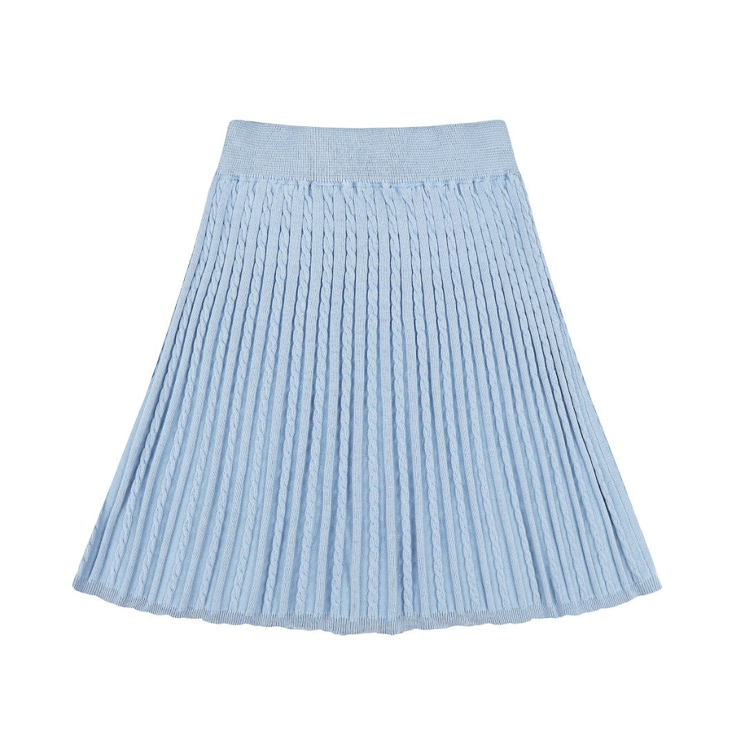 Ralph Lauren Striped Knit Top & Pleated Skirt Set