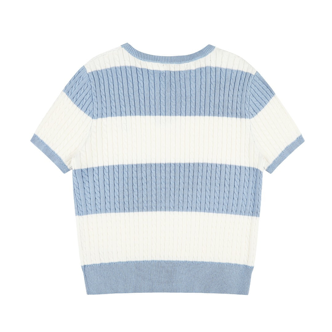 Ralph Lauren Striped Knit Top & Pleated Skirt Set