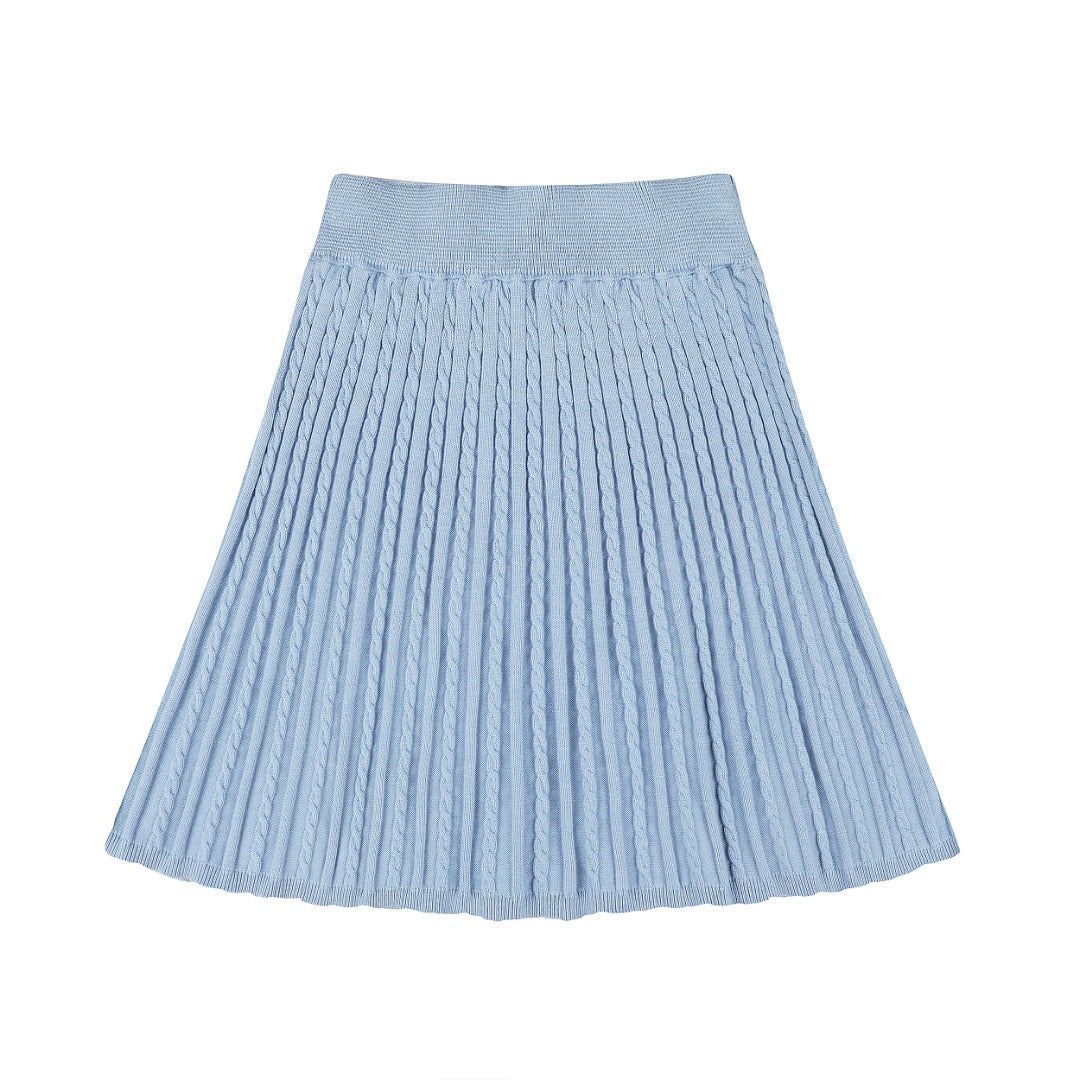 Ralph Lauren Striped Knit Top & Pleated Skirt Set