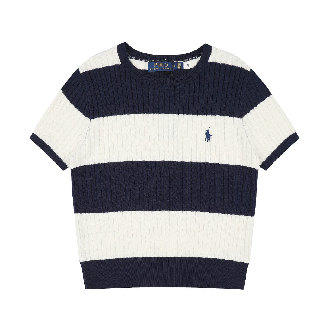 Ralph Lauren Striped Knit Top & Pleated Skirt Set