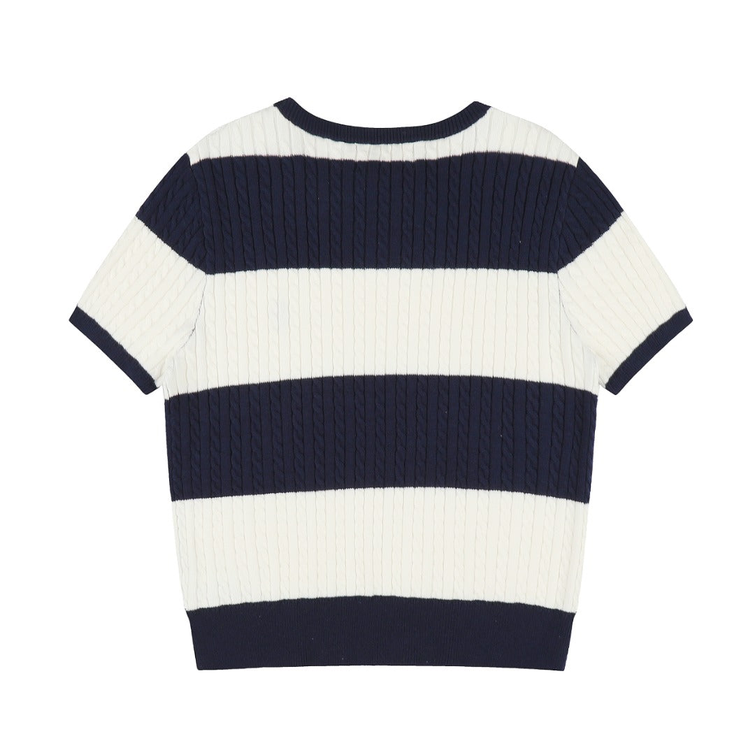 Ralph Lauren Striped Knit Top & Pleated Skirt Set