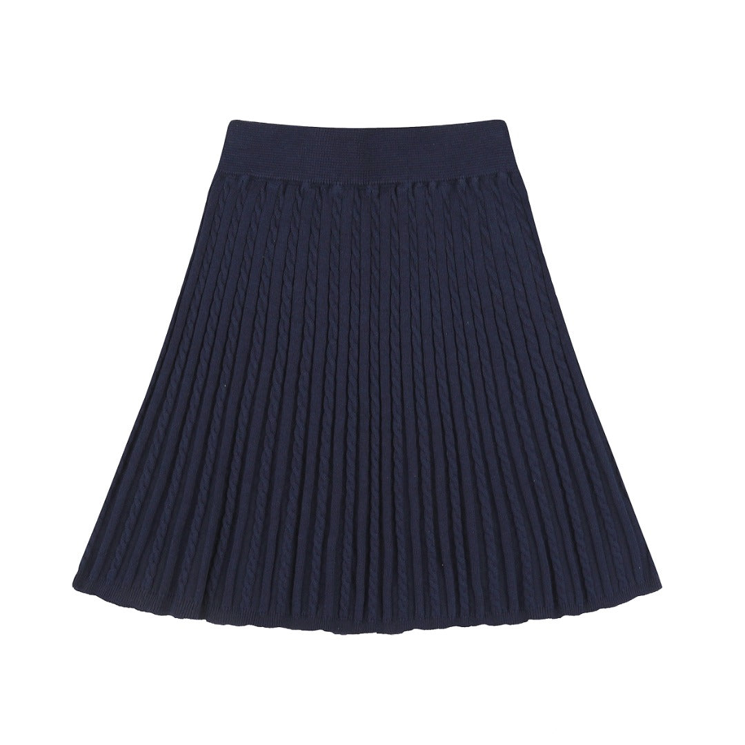 Ralph Lauren Striped Knit Top & Pleated Skirt Set