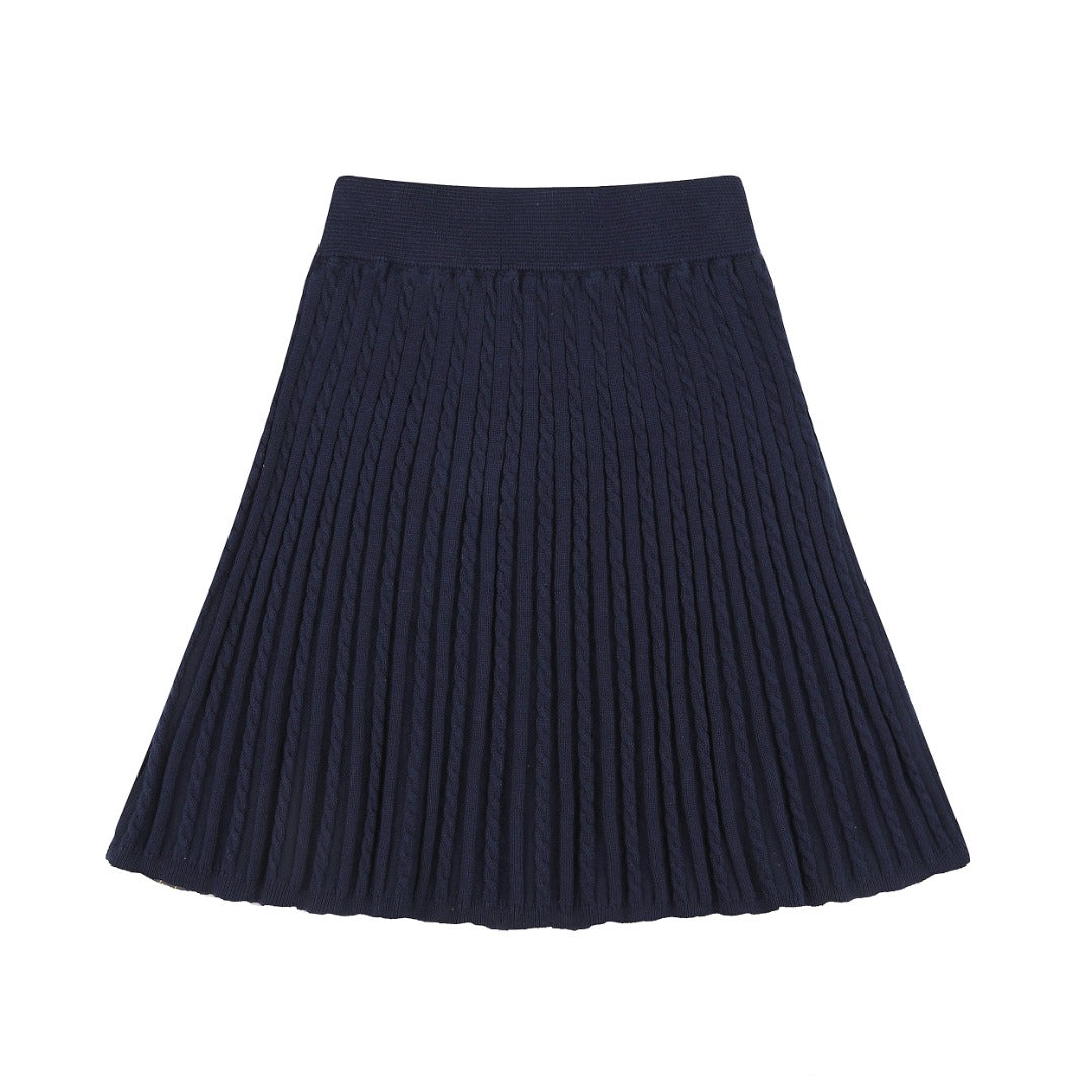 Ralph Lauren Striped Knit Top & Pleated Skirt Set